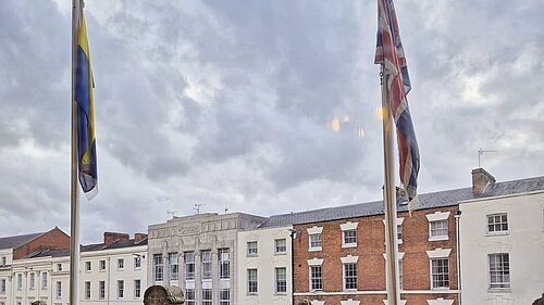 Flags at Leam Town Hall