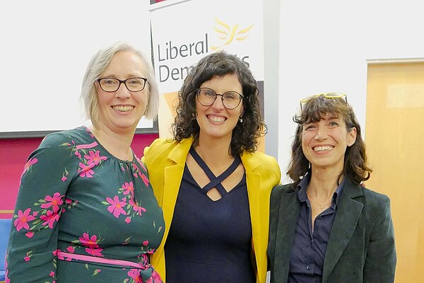 A photo of Jenny WIlkinson, Layla Moran MP and Manuela Perteghella