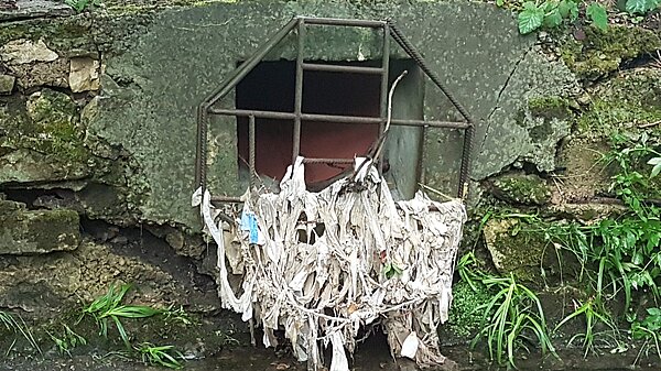 Sewage entering river