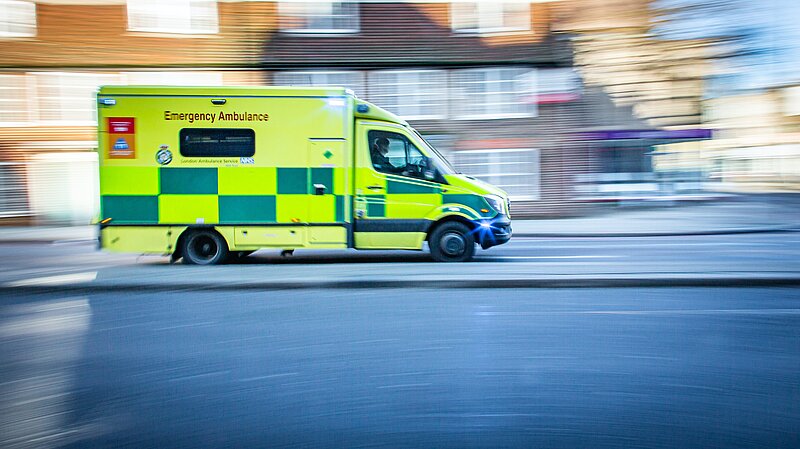 Ambulance travelling at speed