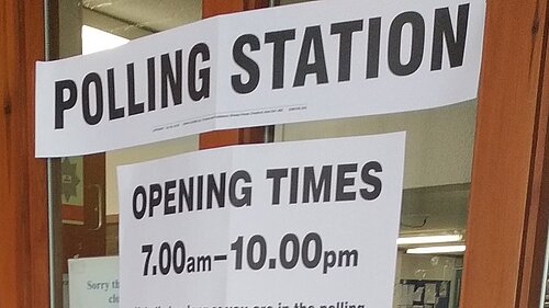 Polling Station sign